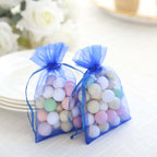 10 Pack 4"x6" Royal Blue Organza Drawstring Wedding Party Favor Gift Bags