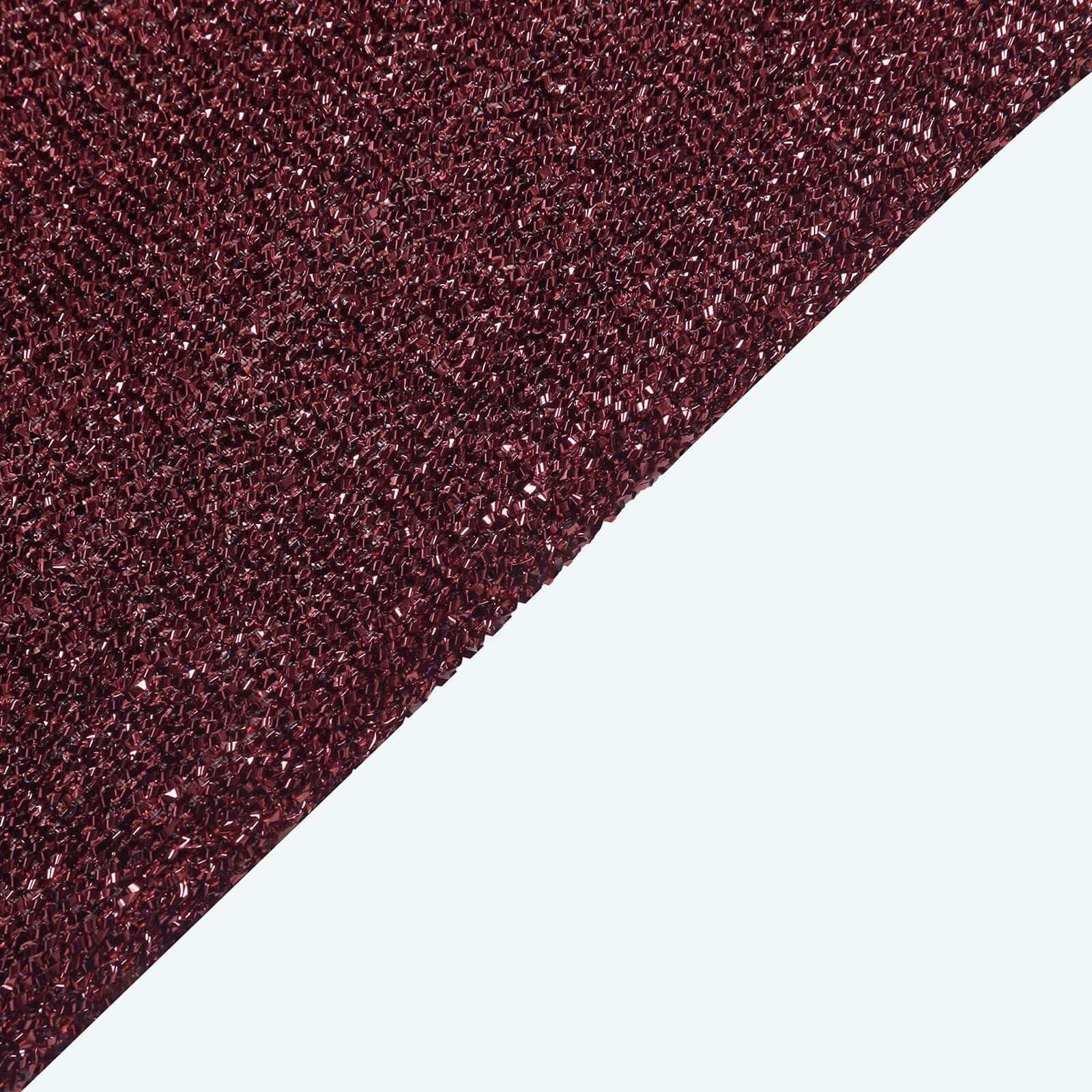 7.5ft Burgundy Metallic Shimmer Tinsel Spandex Round Wedding Arch Cover, 2-Sided Photo Backdrop