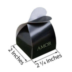 100 Pack Chocolate Brown Amor Heart Twist Top Party Favor Candy Gift Boxes