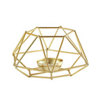 Set of 2 Candle Holders Metal Hexagon Geometric Design Gold - Modern Decorative Centerpieces for Tables 4"x3"
