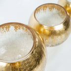 Glass Flower Vase Gold Foiled Crackle Bubble - Decorative Floral Centerpiece for Tables 6"