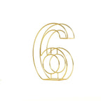 8" Tall Gold Freestanding 3D Decorative Metal Wire Numbers, Wedding Table Numbers -6