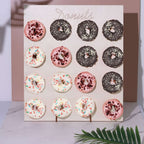 Natural Wood Rectangle Donut Wall Stand - Space Saving Detachable Rustic Chic Doughnut Pegboard Dessert Display Pretzel Bagel Holder 19"