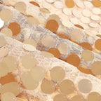 Sequin 120" Round Tablecloth Matte Champagne - Seamless Big Payette Table Cover