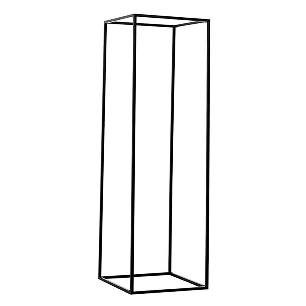 2-Pack Wedding Flower Stand Black Metal Geometric Column Frame Rectangular - Versatile Floral Pedestal for Sophisticated Arrangements 32"