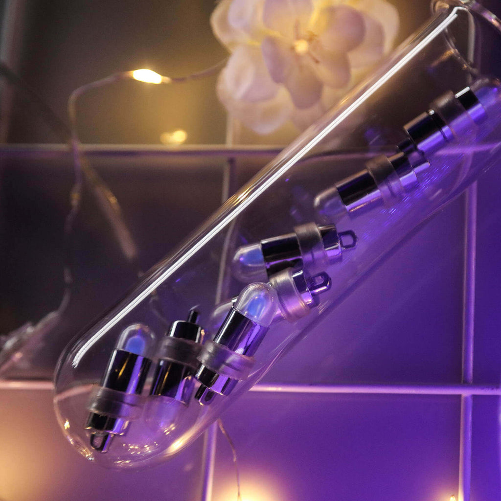 12-Pack Balloon Lights Bullet Design Purple - Waterproof LED Centerpiece Filler Lights