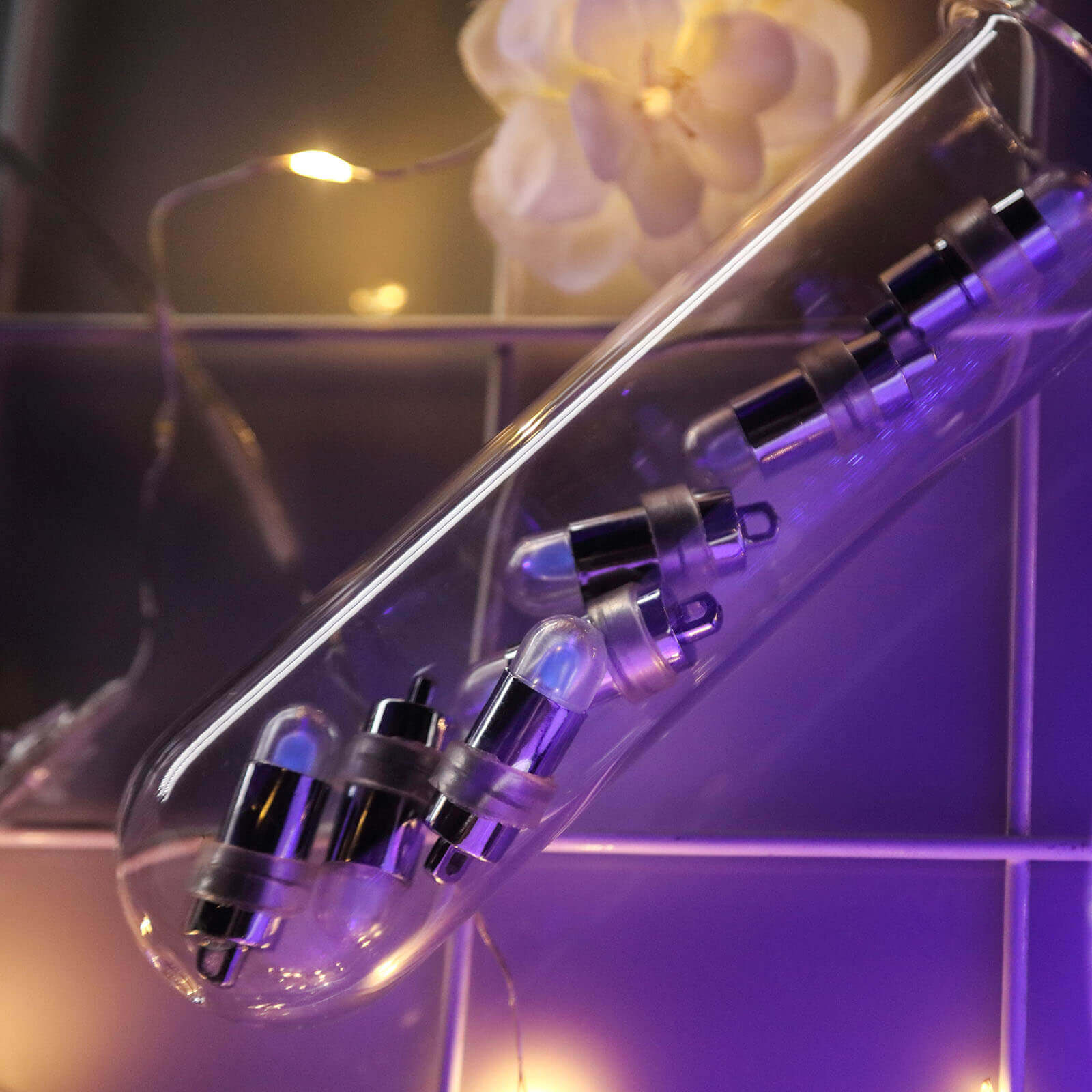 12-Pack Balloon Lights Bullet Design Purple - Waterproof LED Centerpiece Filler Lights