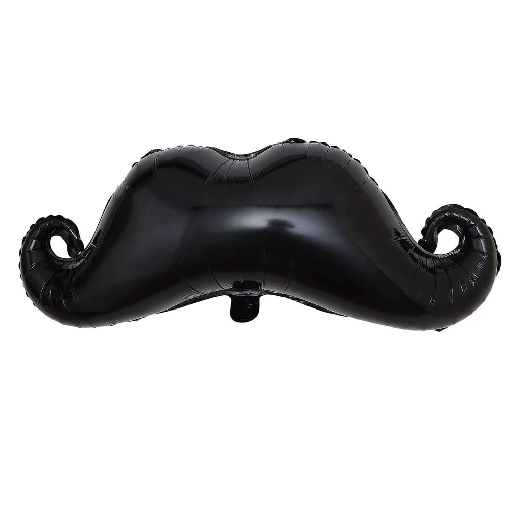 31" Black Mustache Shaped Mylar Balloon, Foil Party Balloons