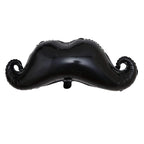 31" Black Mustache Shaped Mylar Balloon, Foil Party Balloons
