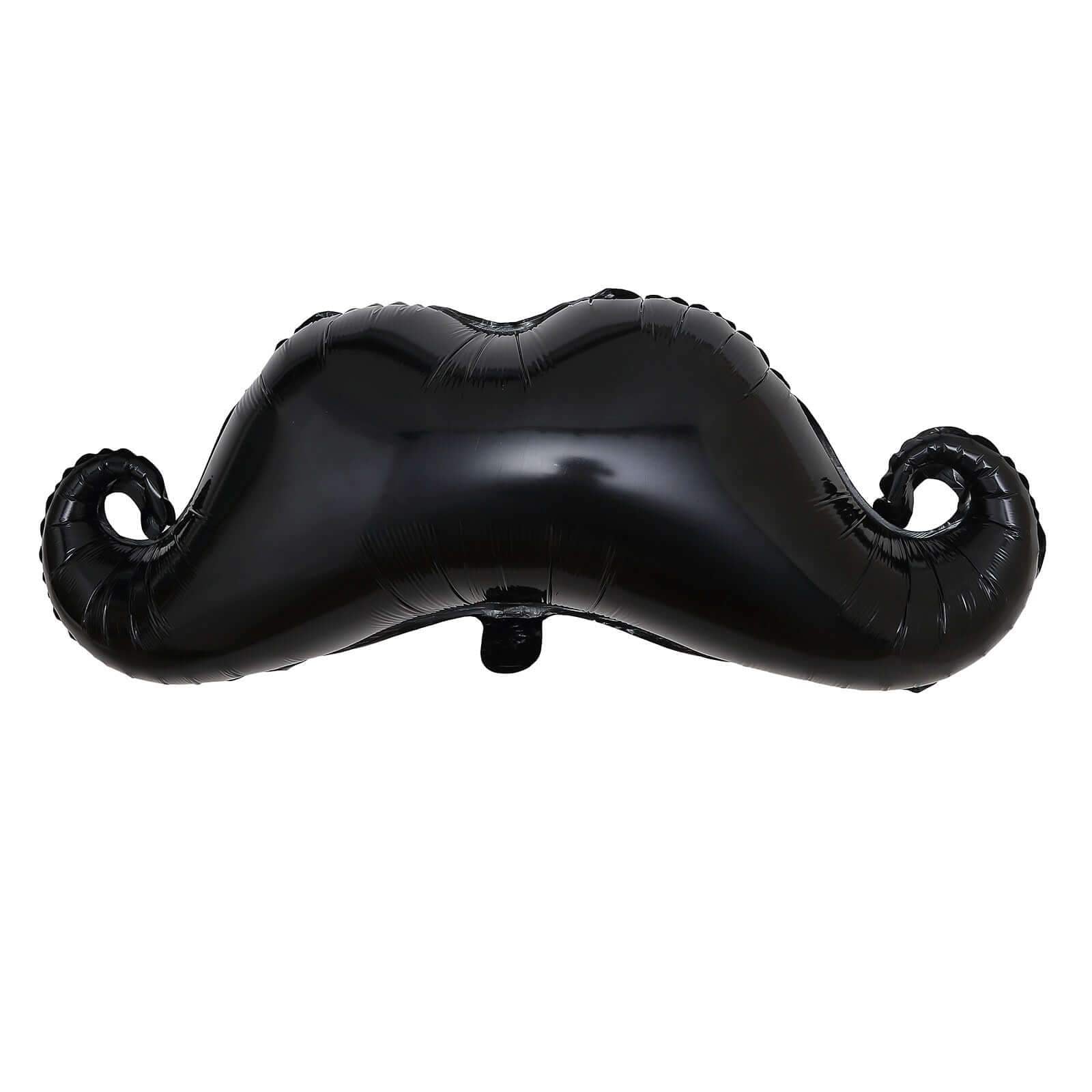 31" Black Mustache Shaped Mylar Balloon, Foil Party Balloons