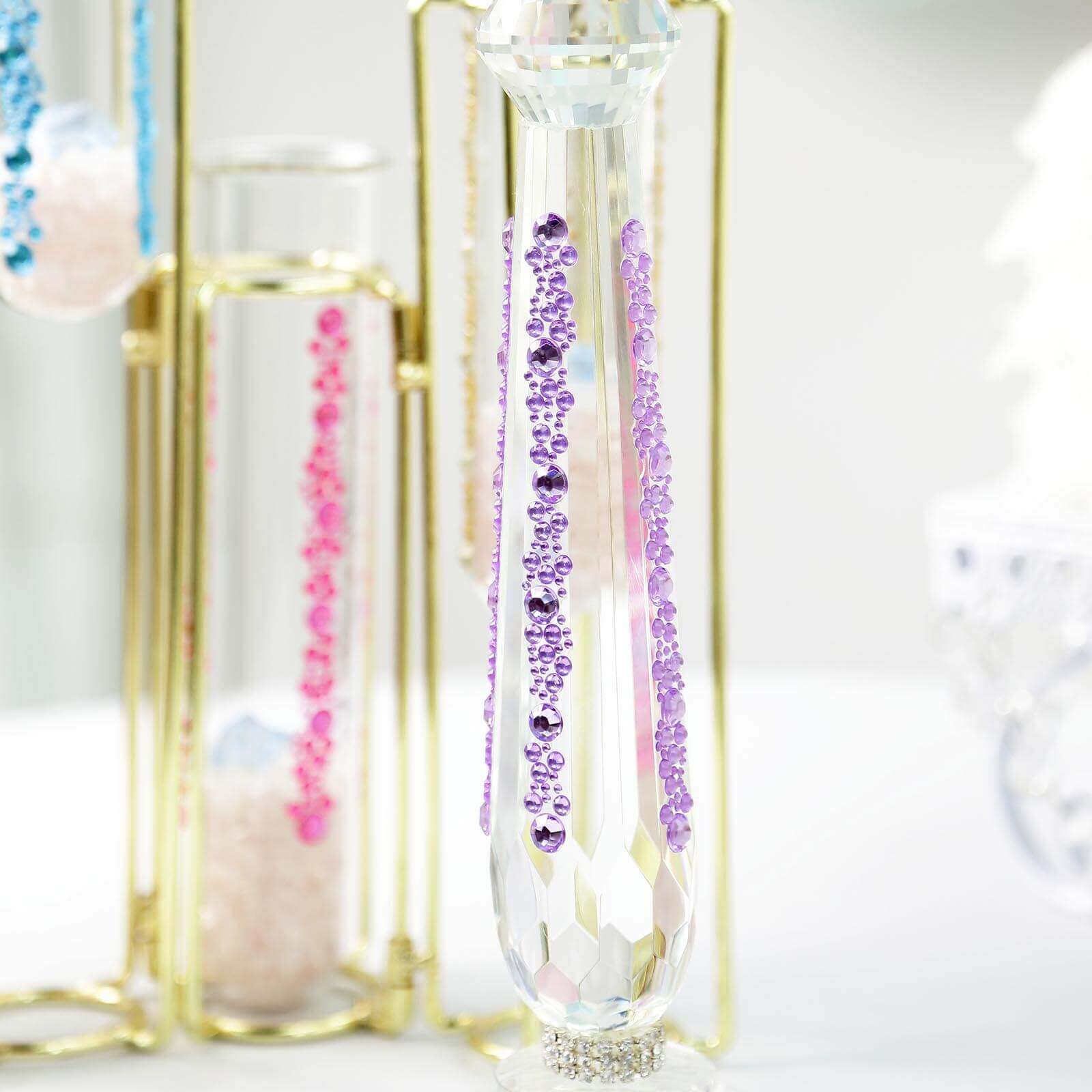 3 Pack Red Heptagon Self Adhesive Rhinestone Gem Craft Stickers