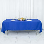 Premium Polyester 60"x102" Rectangle Tablecloth Royal Blue - Durable 220GSM Wrinkle-Resistant Table Cover