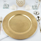 6-Pack Acrylic Round Charger Plates 13" in Metallic Gold, Dinner Party Decor Charger Tableware