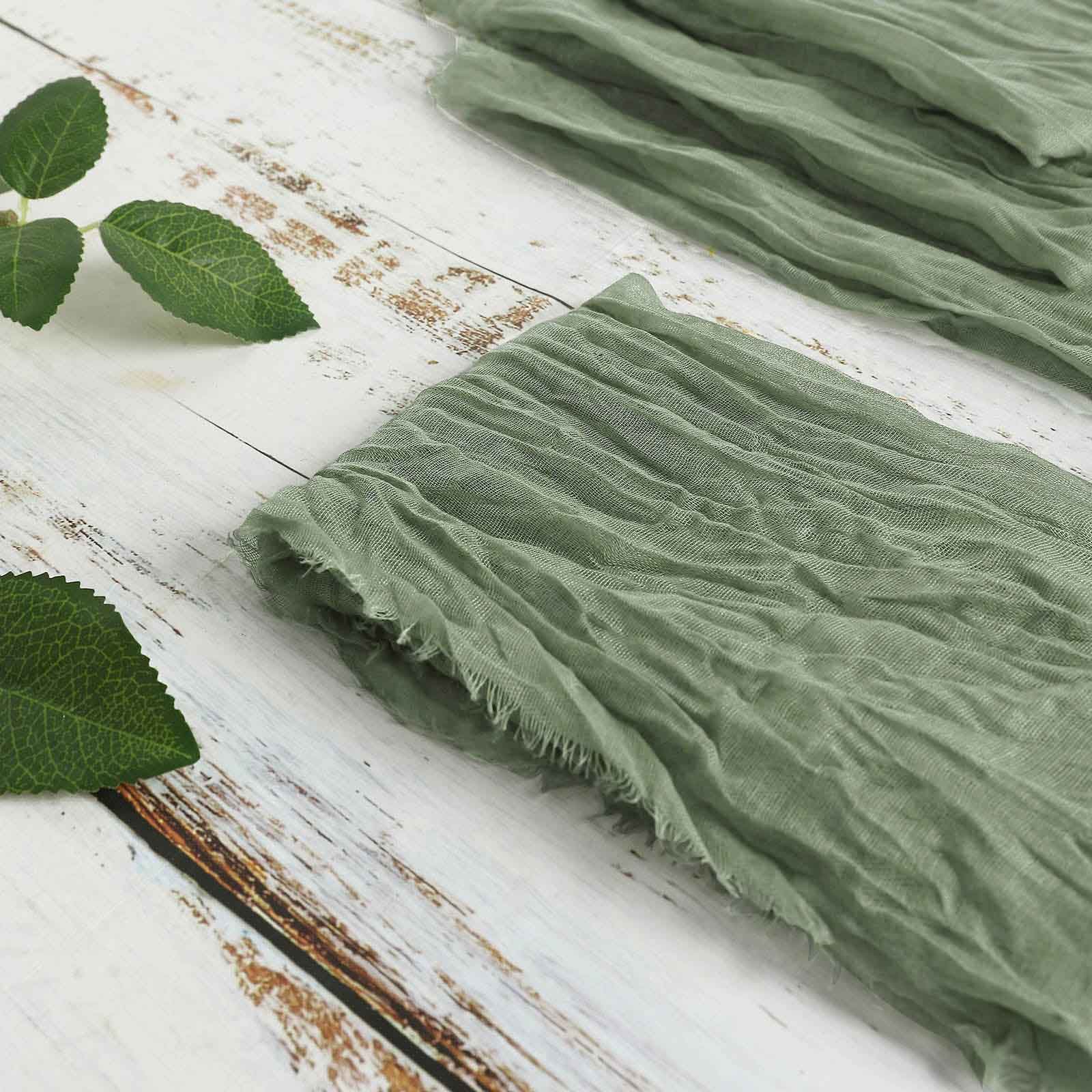 5 Pack Gauze Cheesecloth 24"x19" Napkins Dusty Sage Green Reusable Dinner Napkins