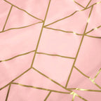 Polyester 54"x54" Square Tablecloth Dusty Rose with Gold Foil Geometric Pattern - Wrinkle-Resistant & Durable Table Cover