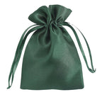 12 Pack 5"x7" Hunter Emerald Green Satin Wedding Party Favor Bags, Drawstring Pouch Gift Bags