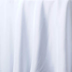 Premium Polyester 132" Round Tablecloth White - Seamless 220GSM Wrinkle-Resistant Design for Upscale Occasions