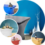 Stretch Spandex 72"x30" Rectangle Tablecloth Metallic Silver - Form-Fitting Table Cover