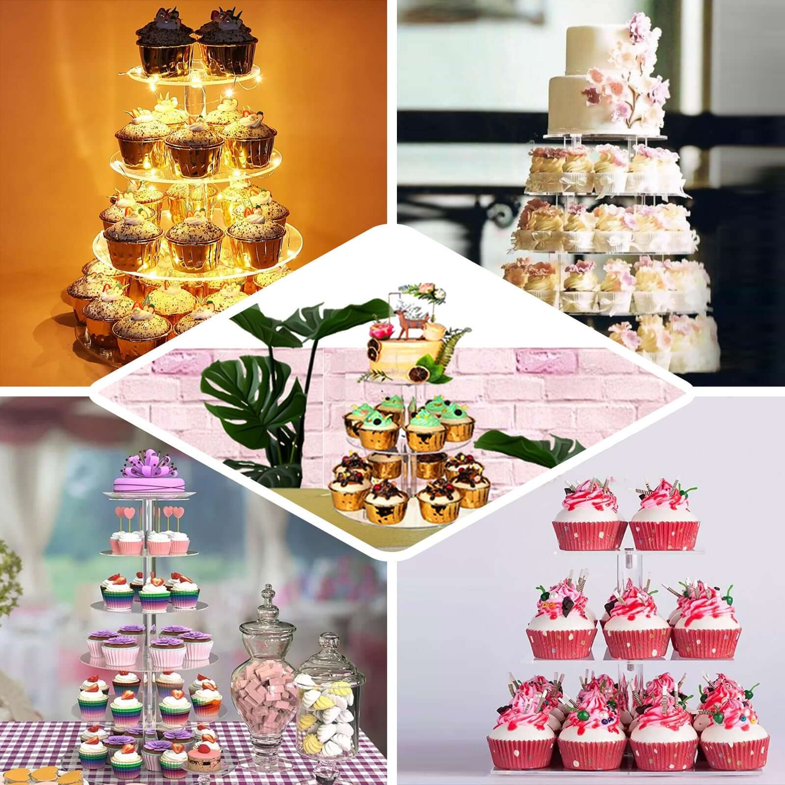 14" Round Clear Acrylic Cake and Cupcake Display Stand Plates, DIY