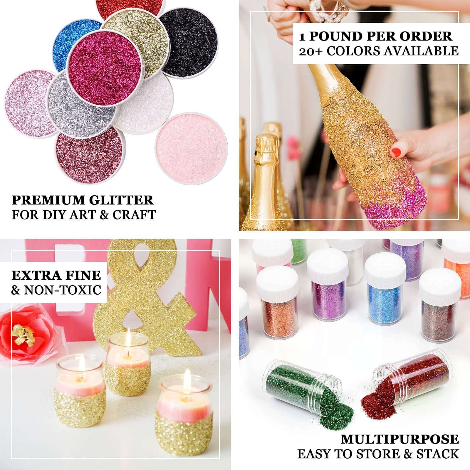 Extra Fine Glitter Bottle Coral - Nontoxic Glitter Dust Powder for Fun DIY Projects Kidsâ€™ Crafts Resin Art & Festival Decor 1 lb