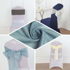 5 Pack Linen Chair Sashes 6"x108" Slubby Textured Silver - Durable Wrinkle-Resistant Decor for Weddings & Gatherings