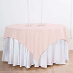 Polyester 70"x70" Table Overlay Square Tablecloth Blush - Wrinkle-Resistant & Durable Table Cover