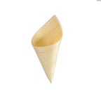 50-Pack Pine Wood Food Cones Eco Friendly Natural Disposable Design - 100% Biodegradable Tasting Serving Cones 6"