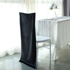 Velvet Chair Back Slipcover for Chiavari Chairs Black - Soft and Smooth Solid Chair Back Cover Cap for Weddings - Bell Racket Store