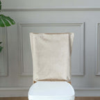 Velvet Chair Back Slipcover for Chiavari Chairs Champagne - Soft and Smooth Solid Chair Back Cover Cap - Bell Racket Store