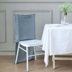 Velvet Chair Back Slipcover for Chiavari Chairs Dusty Blue - Soft and Smooth Solid Chair Back Cover Cap - Bell Racket Store