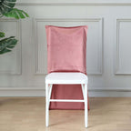 Velvet Chair Back Slipcover for Chiavari Chairs Dusty Rose - Soft and Smooth Solid Chair Back Cover Cap - Bell Racket Store
