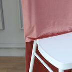 Velvet Chair Back Slipcover for Chiavari Chairs Dusty Rose - Soft and Smooth Solid Chair Back Cover Cap - Bell Racket Store