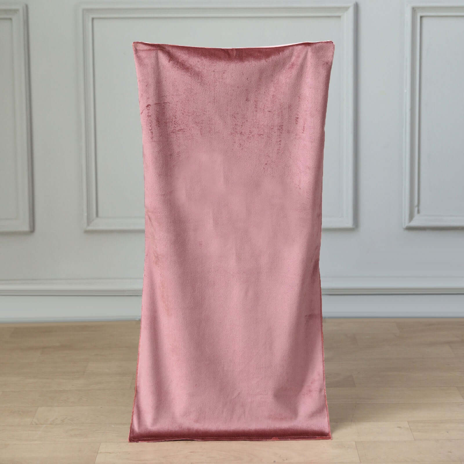 Velvet Chair Back Slipcover for Chiavari Chairs Dusty Rose - Soft and Smooth Solid Chair Back Cover Cap - Bell Racket Store