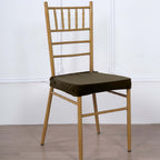 Velvet Chair Cushion Protector Stretch with Tie for Dining Chairs Chocolate - Durable Cover for Formal Gatherings