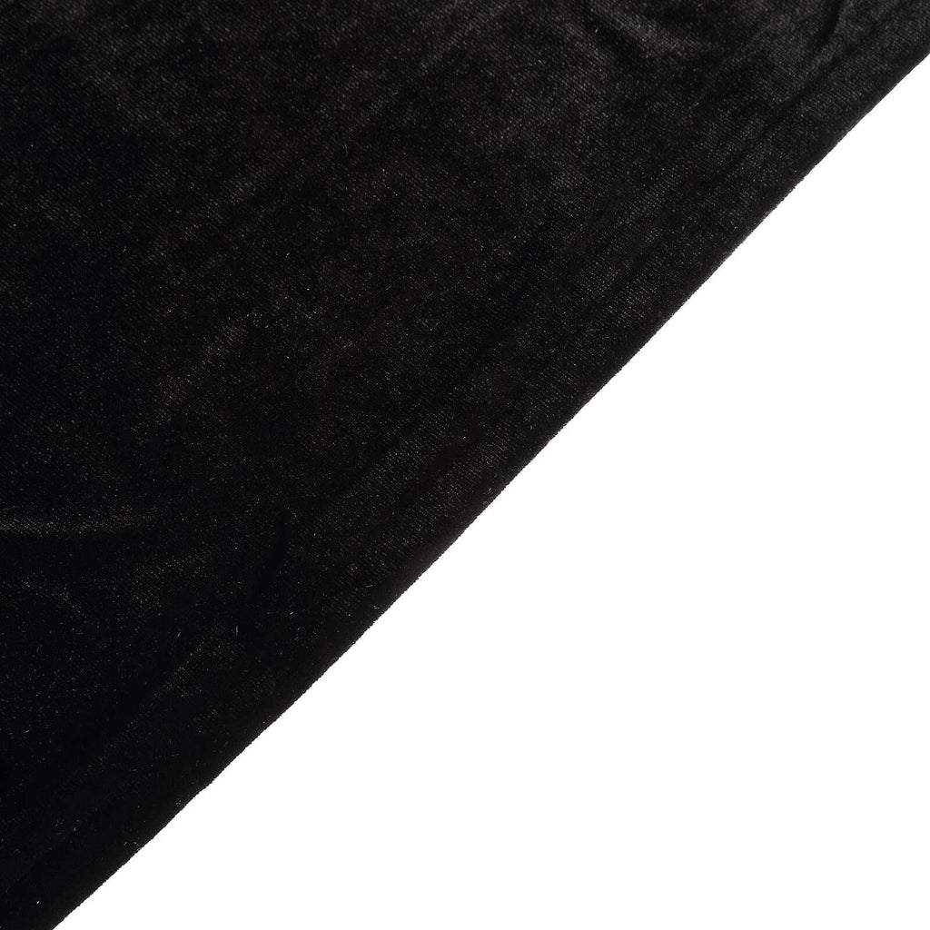 Velvet Spandex 6ft Rectangle Tablecloth Black - Fitted Wrinkle - Free Design for 72"x30" Tables - Bell Racket Store