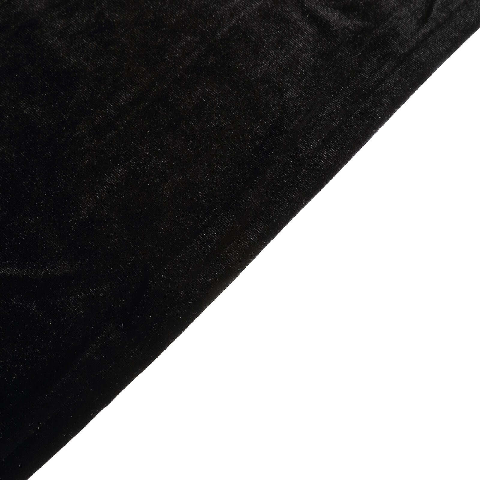 Velvet Spandex 6ft Rectangle Tablecloth Black - Fitted Wrinkle - Free Design for 72"x30" Tables - Bell Racket Store