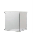 12" Silver Mirrored Acrylic Display Box, Pedestal Riser with Interchangeable Lid and Base