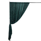 Hunter Emerald Green Crushed Velvet Backdrop Curtain â€“ 8ft x 8ft Event Drape with Rod Pocket, Privacy Panel for Photo Booths & Events
