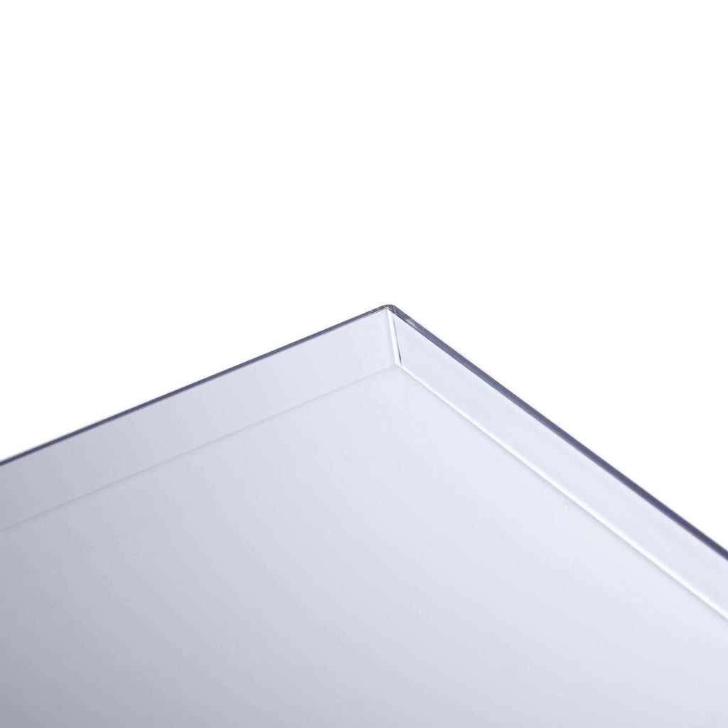 12" Clear Mirrored Acrylic Display Box, Transparent Pedestal Riser with Interchangeable Lid and Base