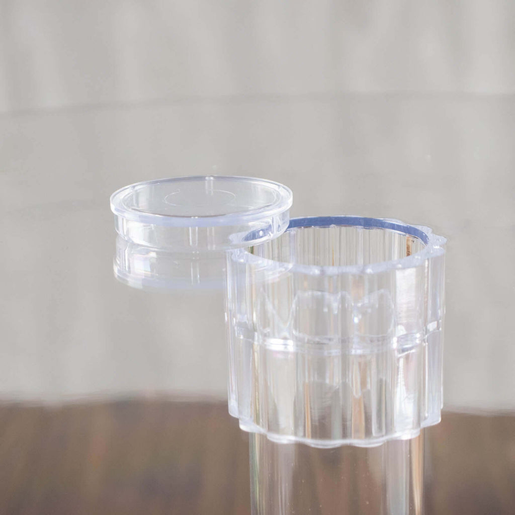 2-Tier Acrylic Round Cake Stand Set Clear - Chic Versatile Cupcake Holder Dessert Display Pedestal for Wedding Buffet & Catering Displays 16"