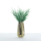 4 Bushes 14" Green White Artificial Lavender Flower Plant Stems Greenery