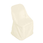 Polyester Slip On Folding Chair Covers Beige - Stain-Resistant Reusable Durable Fabric