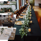 100% Cotton 60"x126" Rectangle Tablecloth Black Linen - Sophisticated, Soft & Breathable Table Cover