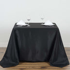 Polyester Square 90"x90" Tablecloth Black - Wrinkle-Resistant & Durable Table Cover for Events