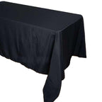 Polyester 90"x156" Rectangle Tablecloth Black - Seamless Wrinkle-Resistant Design for Sophisticated Gatherings