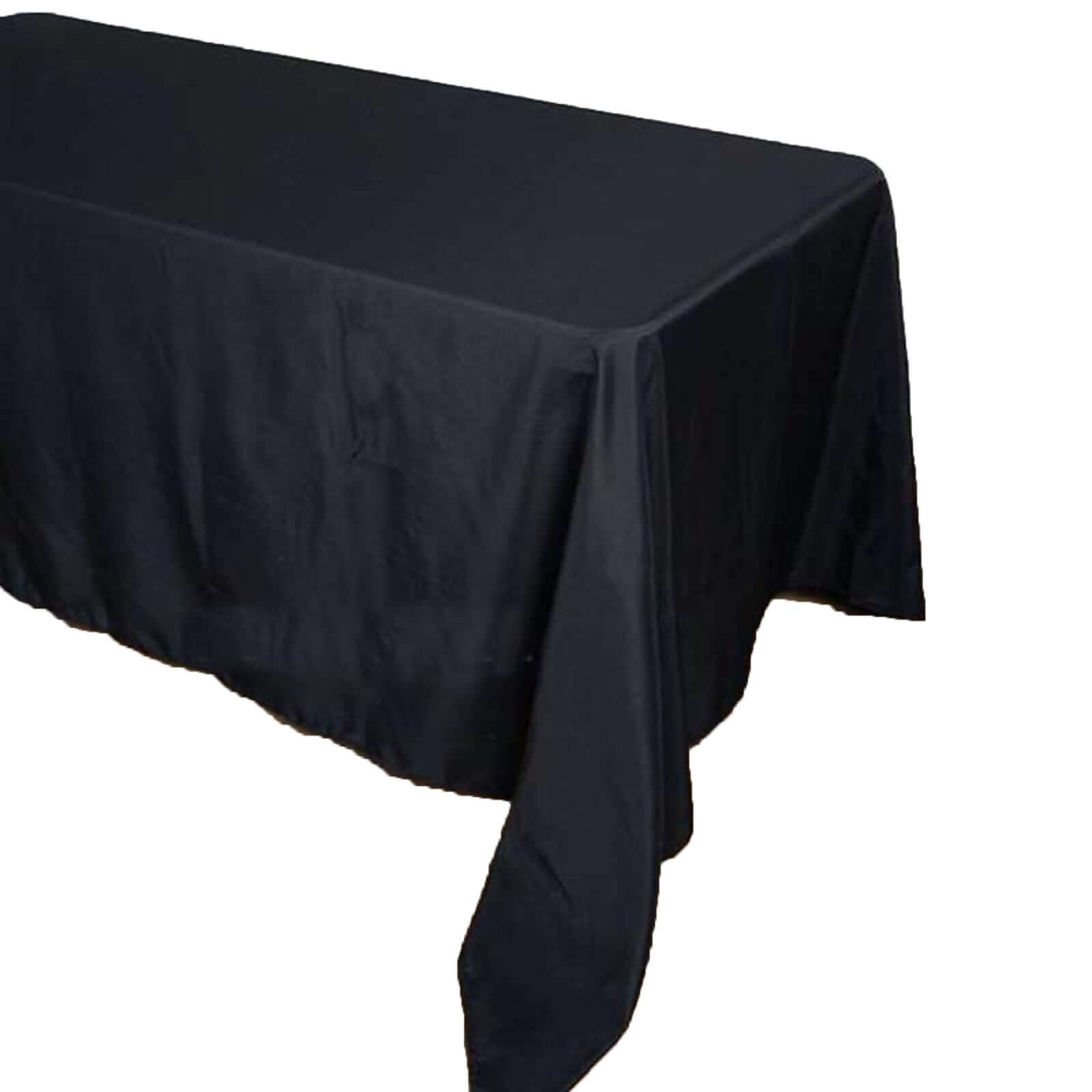 Polyester 90"x156" Rectangle Tablecloth Black - Seamless Wrinkle-Resistant Design for Sophisticated Gatherings