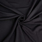 Spandex 30" Round Cocktail Table Cover Skirt Black With Natural Wavy Drapes