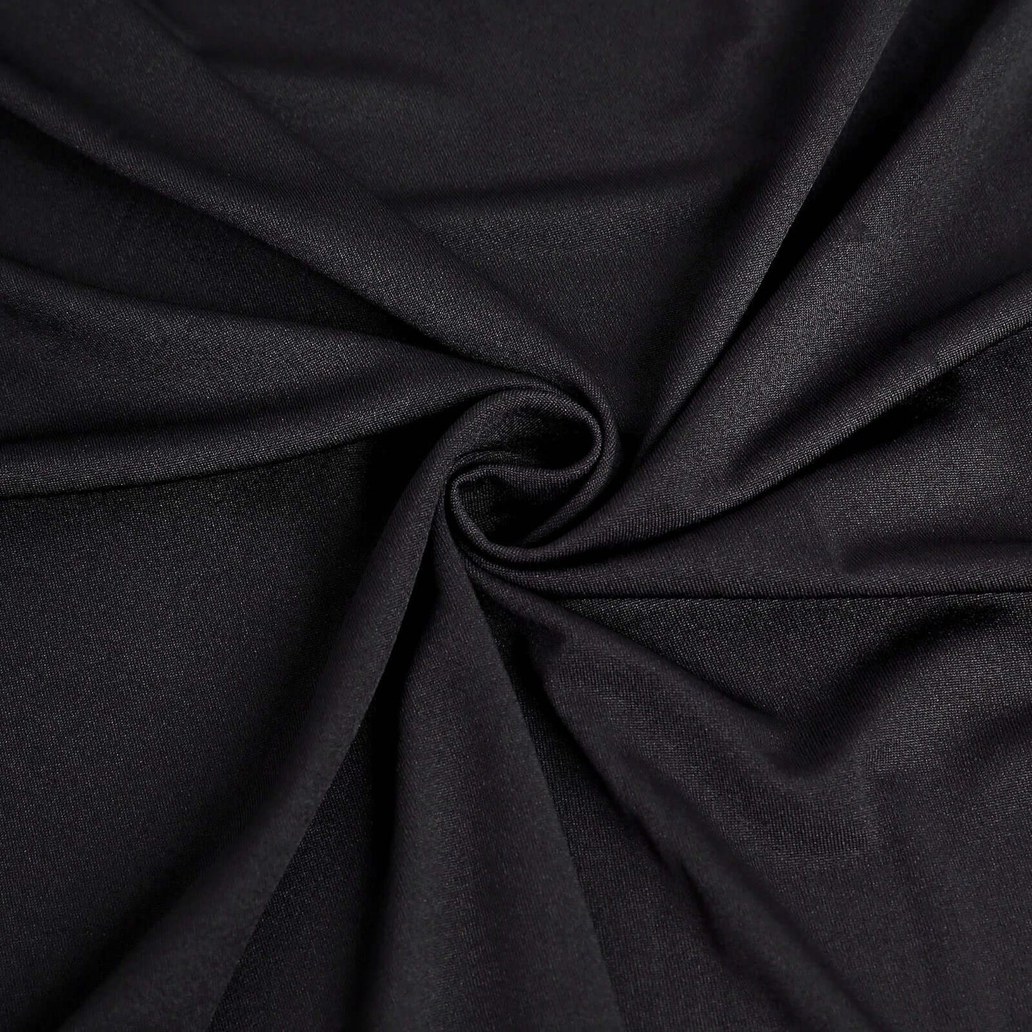 Spandex 30" Round Cocktail Table Cover Skirt Black With Natural Wavy Drapes