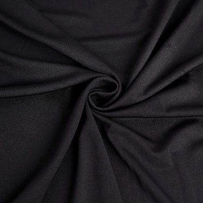 Spandex 30" Round Cocktail Table Cover Skirt Black With Natural Wavy Drapes