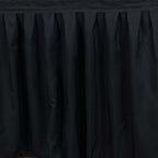 Polyester 14ft Table Skirt Black - Classic Pleated Design